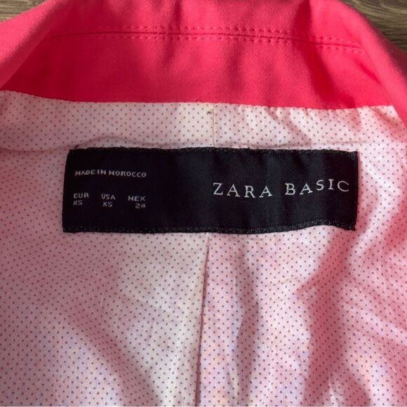 Zara Bright Pink One Button Blazer XSMALL - Picture 14 of 16